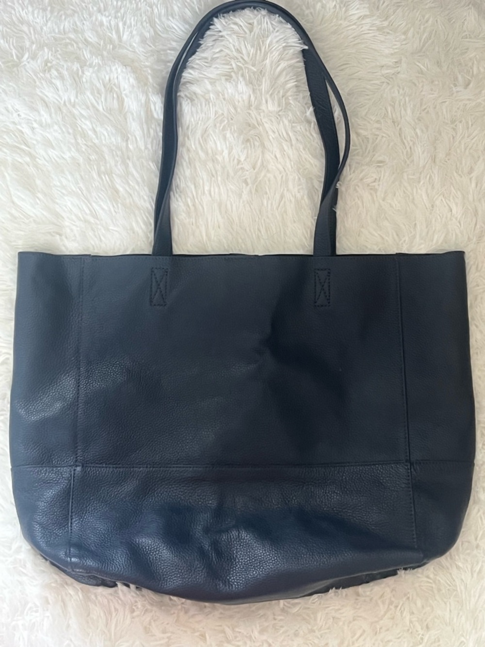 Navy Blue Saks Tote